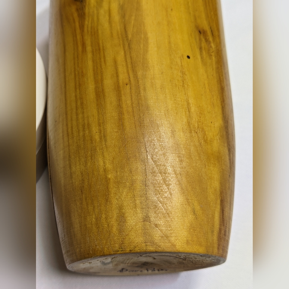 Dave Patton Signed Wood Vase, Lathe Turned Hard Maple?, 9" - Picture 9 of 11